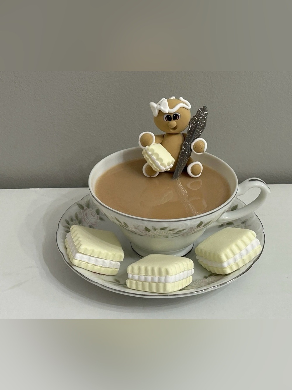 Fake Faux Gingerbread in my Coffee with Cookies Handmade
